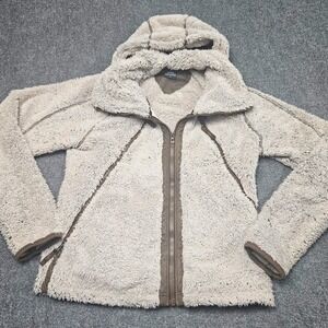 Kuhl Flight Fleece Jacket Womens Large Tan Full Zip Hooded Outdoor Cozy Hiking